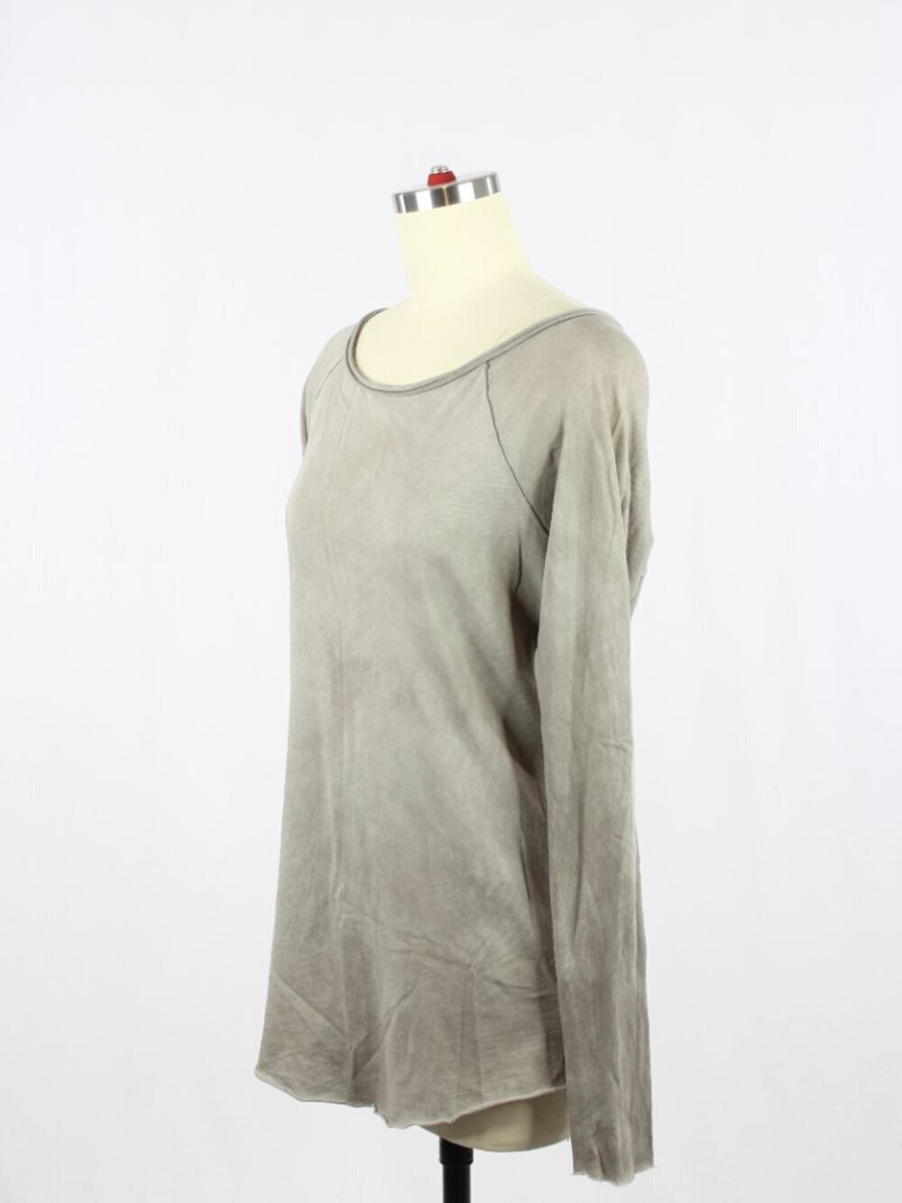 COTTON CITIZEN Vintage Taupe Grey Cotton Scoop Neck Raglan T-Shirt Top, Size S - Picture 4 of 11